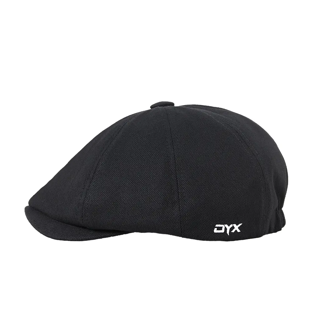 Men Black Printed Beret Cap Four Season Retro Newsboy