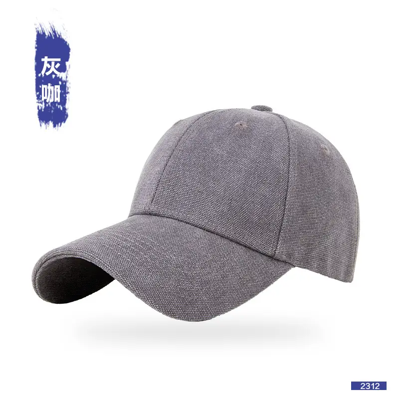 Men Grey Baseball Cap Summer Retro - Image 3
