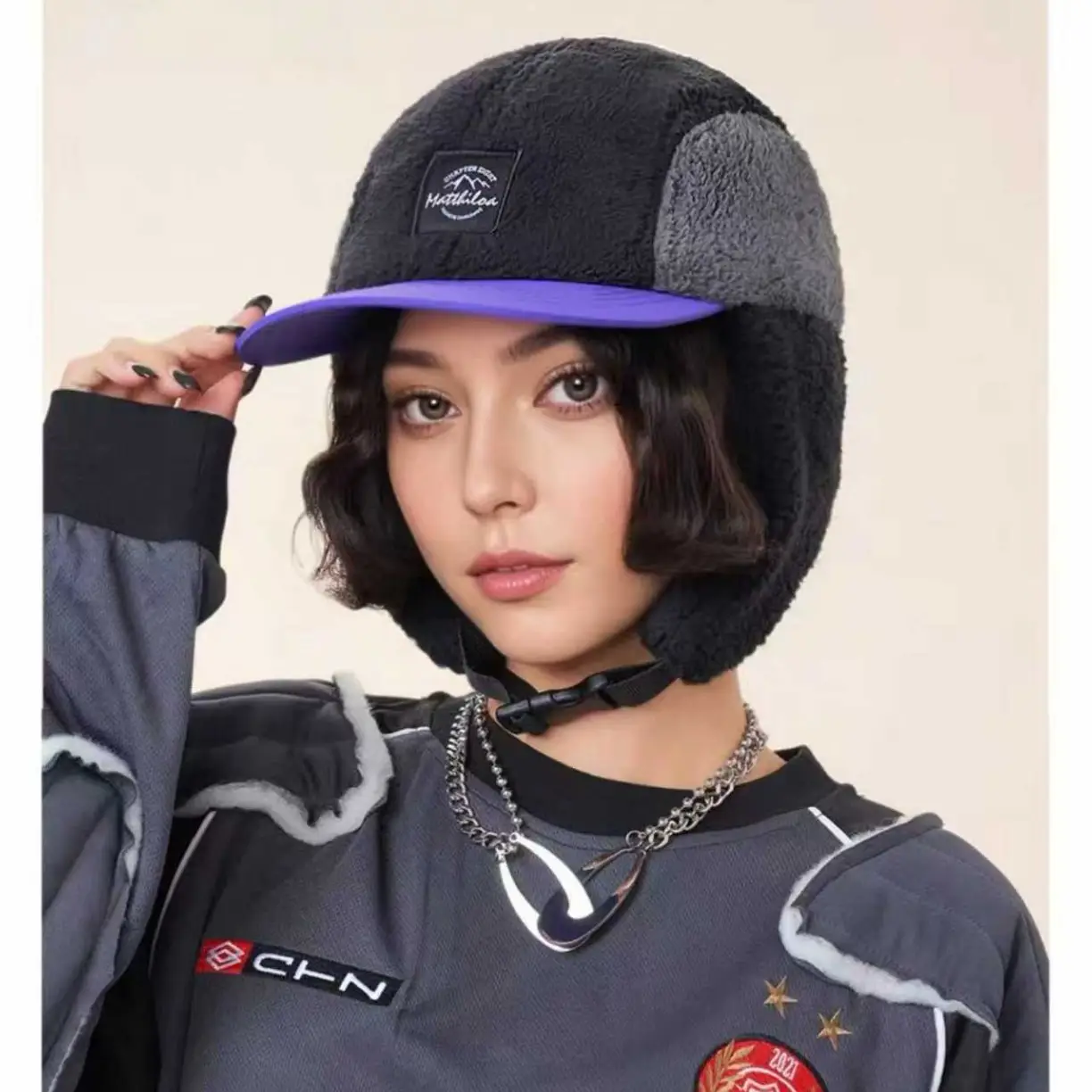 Winter Cold Proof Fleece Peaked Cap for Men