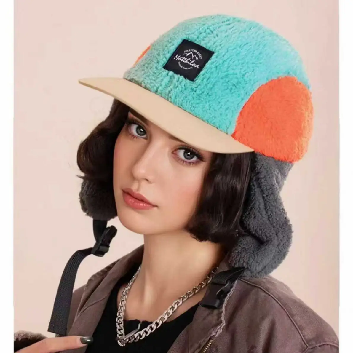 Winter Cold Proof Fleece Peaked Cap for Men