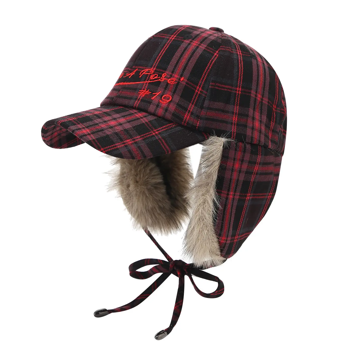 2025 Winter Plaid Duckbill Cap for Women Warm Ear Protection - Image 8