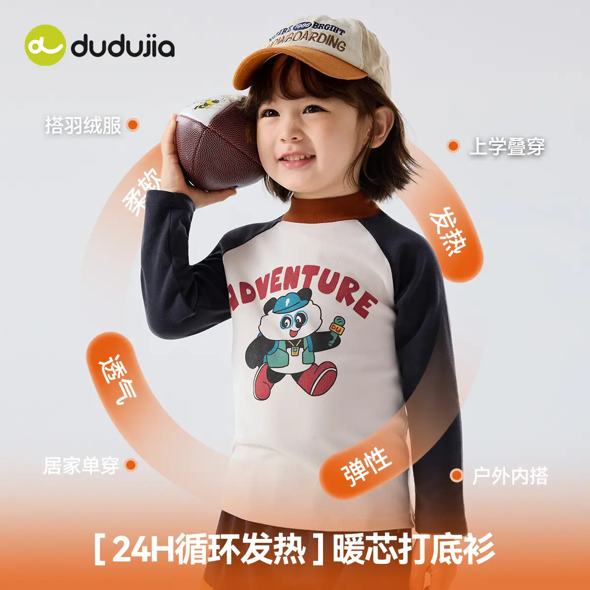 Children's Winter Long Sleeve T-Shirt with Panda Print - Image 13
