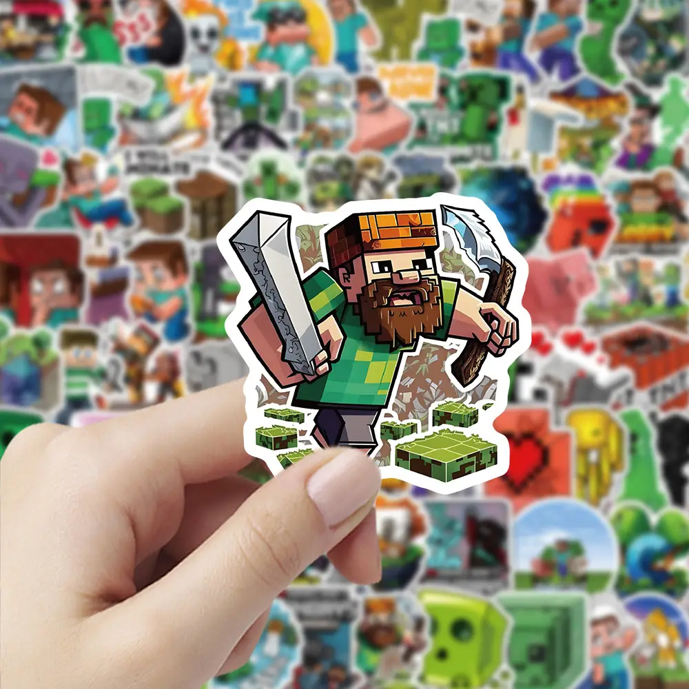 New Minecraft Game Stickers 104 Cross-Border Hot-Selling Kidsren's Toy Stickers DIY Stickers Flat Sheets