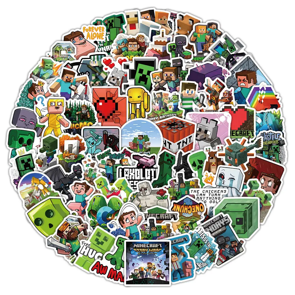 New Minecraft Game Stickers 104 Cross-Border Hot-Selling Kidsren's Toy Stickers DIY Stickers Flat Sheets — feature 12