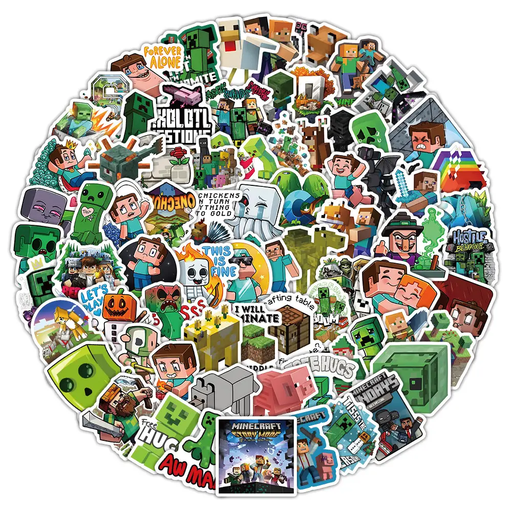 New Minecraft Game Stickers 104 Cross-Border Hot-Selling Kidsren's Toy Stickers DIY Stickers Flat Sheets — feature 13