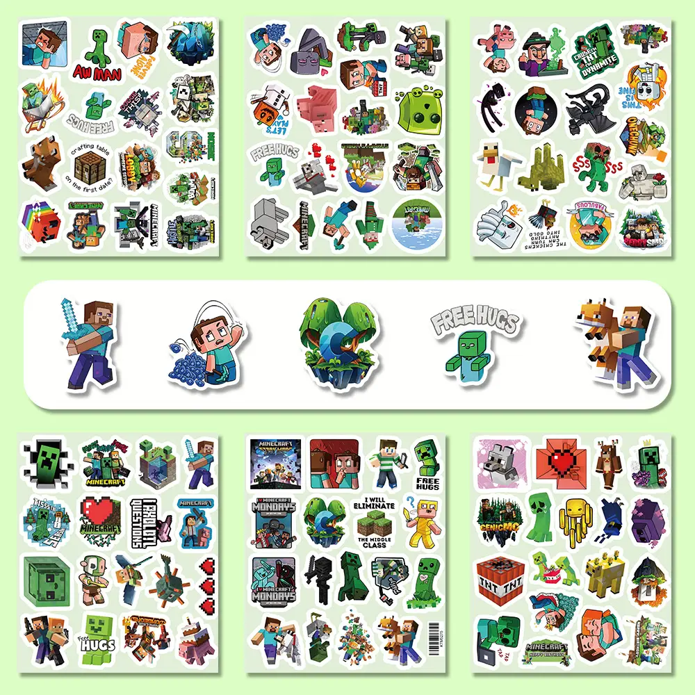 New Minecraft Game Stickers 104 Cross-Border Hot-Selling Kidsren's Toy Stickers DIY Stickers Flat Sheets — feature 14
