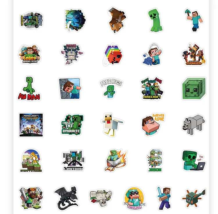 New Minecraft Game Stickers 104 Cross-Border Hot-Selling Kidsren's Toy Stickers DIY Stickers Flat Sheets — feature 18