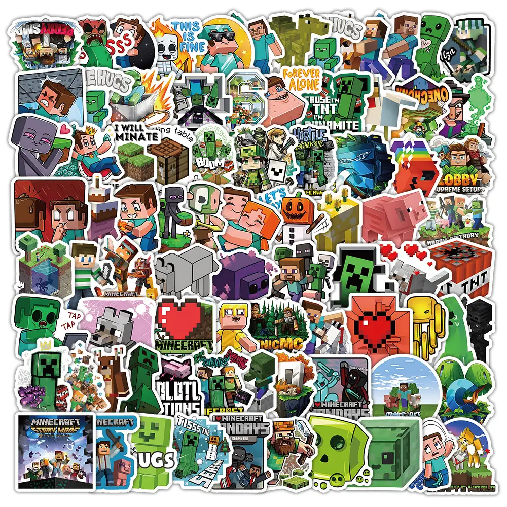 New Minecraft Game Stickers 104 Cross-Border Hot-Selling Kidsren's Toy Stickers DIY Stickers Flat Sheets — feature 8