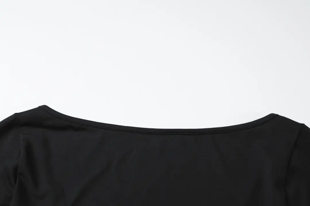 Cross-Border Wholesale Autumn and Winter New European and American Fashion Contrasting Color Sexy U-Neck Long-Sleeved Waist-Cinching Dress for Women — feature 27