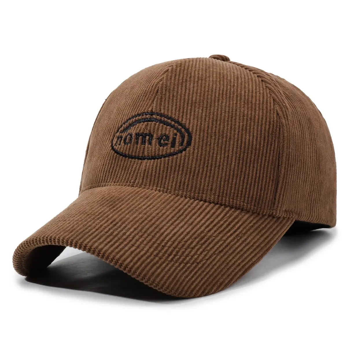 Men's Brown Corduroy Baseball Cap with Logo - Image 5