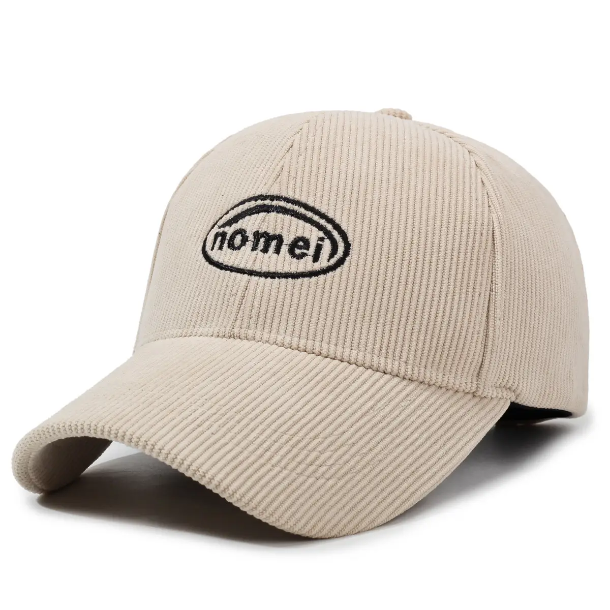 Men's Brown Corduroy Baseball Cap with Logo - Image 6