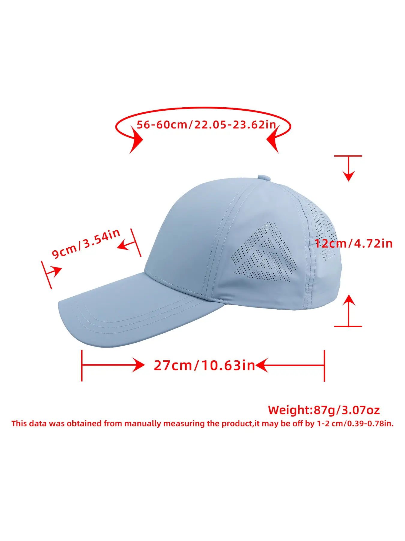 Men Light Blue Baseball Cap with 50+ Protection β feature 15