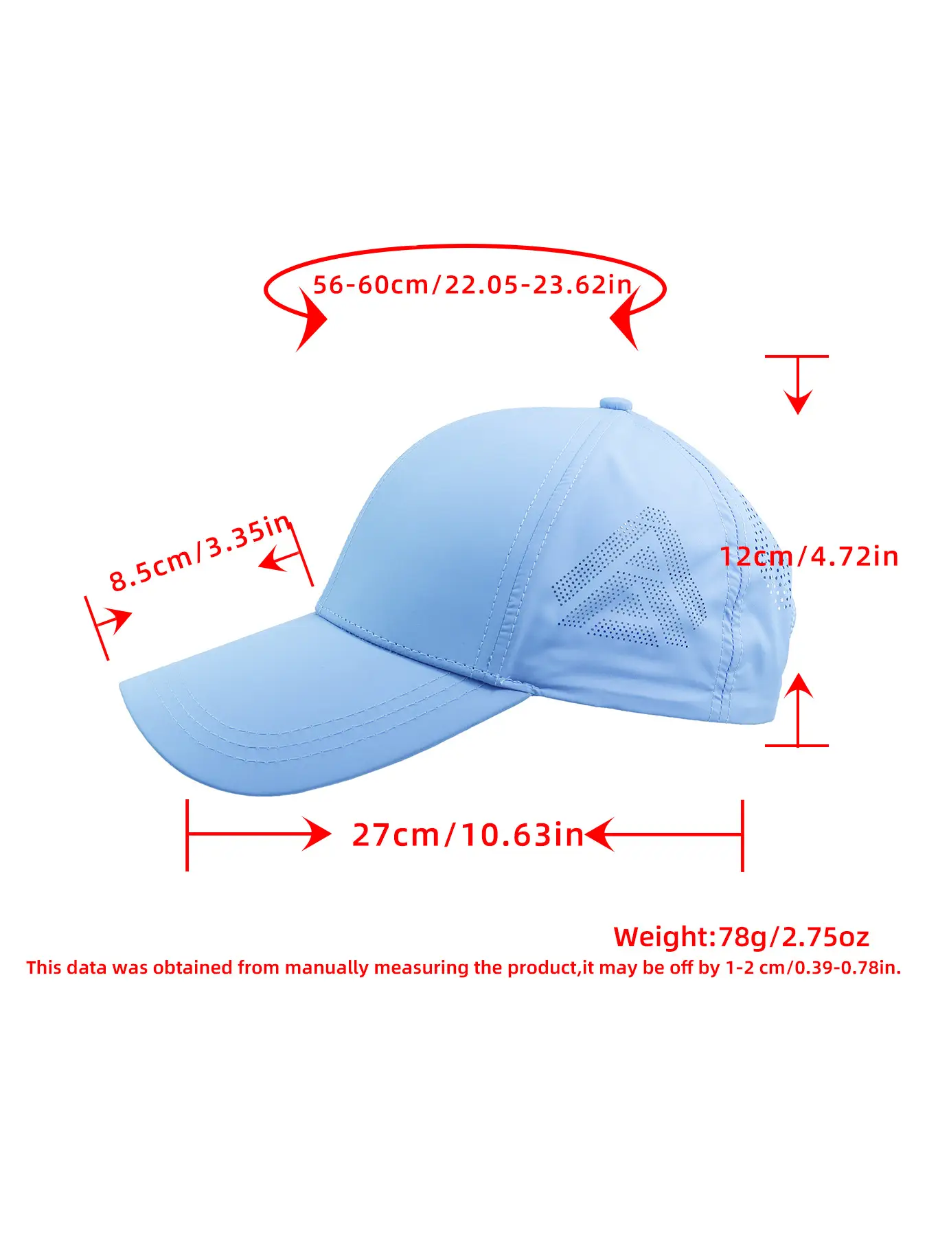 Men Light Blue Baseball Cap with 50+ Protection β feature 16