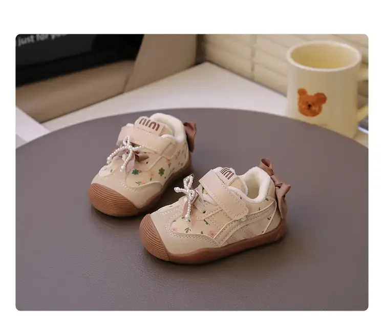 Baby Girl Velvet Toddler Shoes Pink 0-3Yr Soft Soled — feature 13
