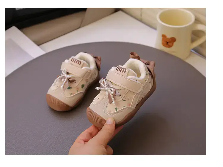 Baby Girl Velvet Toddler Shoes Pink 0-3Yr Soft Soled — feature 14