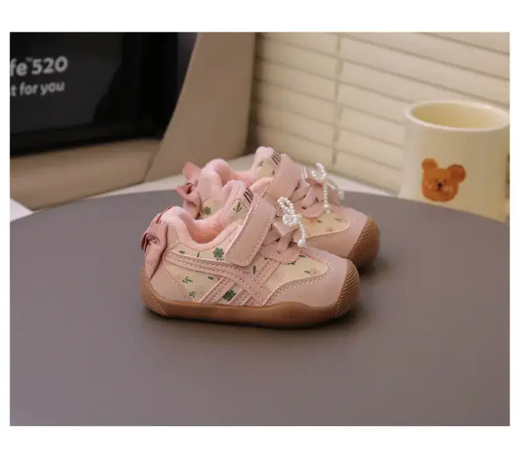 Baby Girl Velvet Toddler Shoes Pink 0-3Yr Soft Soled — feature 15