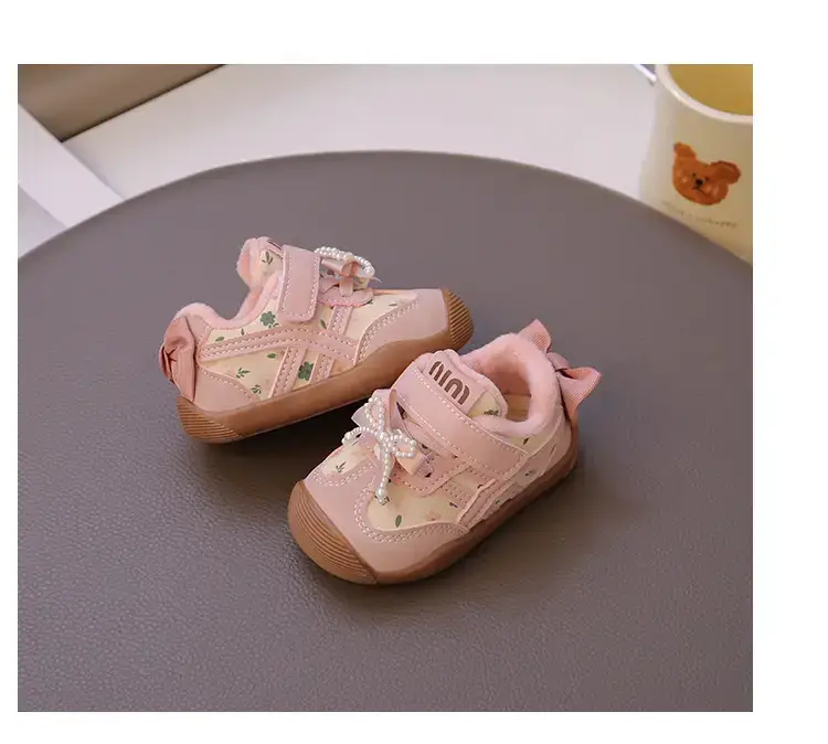 Baby Girl Velvet Toddler Shoes Pink 0-3Yr Soft Soled — feature 17