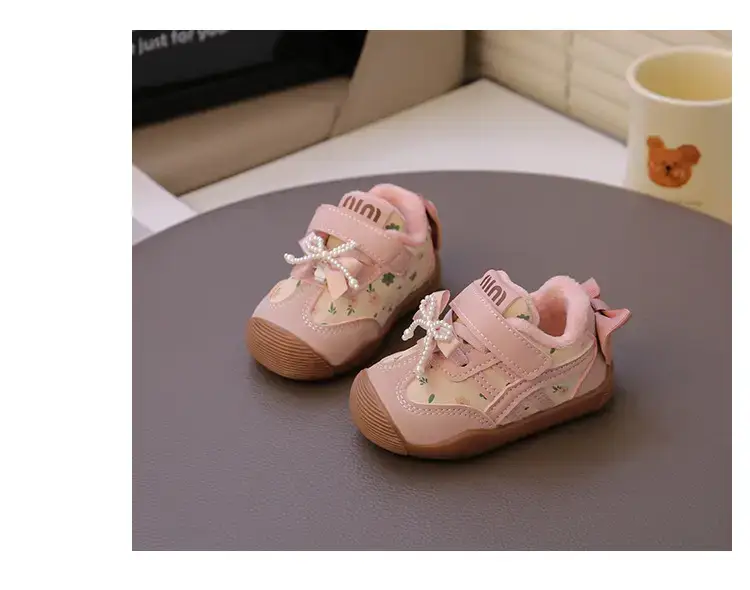 Baby Girl Velvet Toddler Shoes Pink 0-3Yr Soft Soled — feature 18