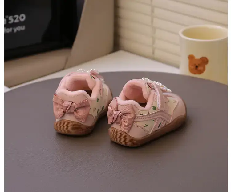 Baby Girl Velvet Toddler Shoes Pink 0-3Yr Soft Soled — feature 20