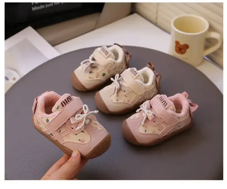 Baby Girl Velvet Toddler Shoes Pink 0-3Yr Soft Soled — feature 9