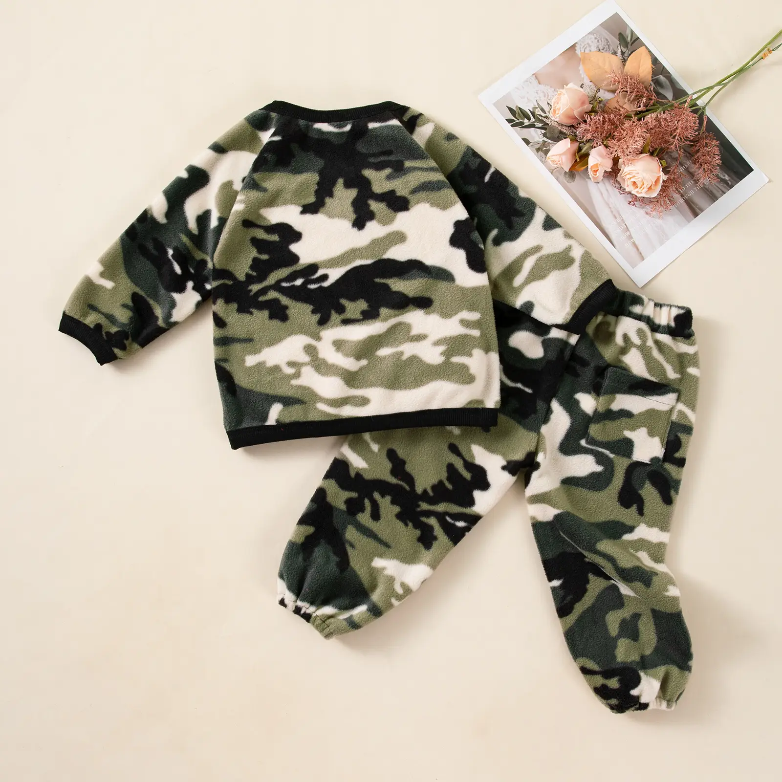 Camouflage Warm Boys Pants Set Long Sleeve 2-Piece - Image 3