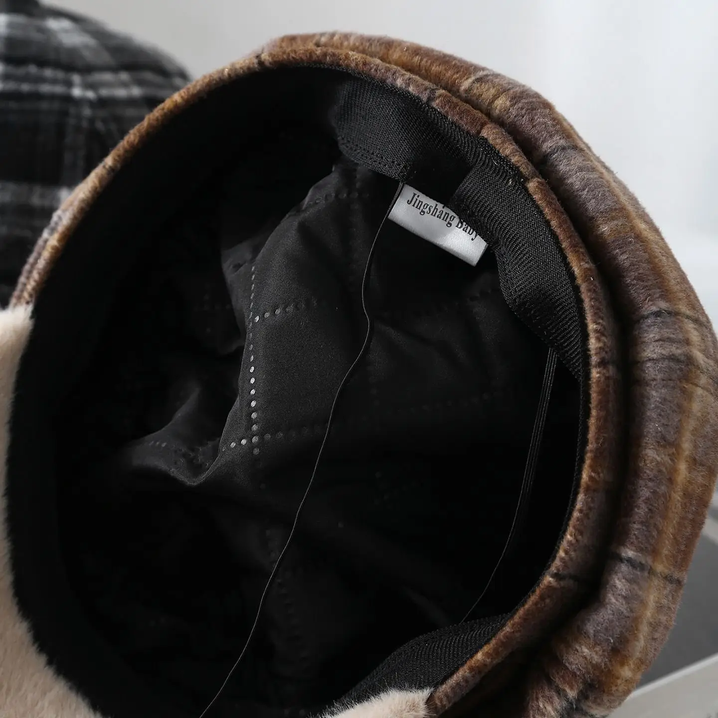 Vintage Plaid Duckbill Cap for Women Winter Warm Hat - Image 8