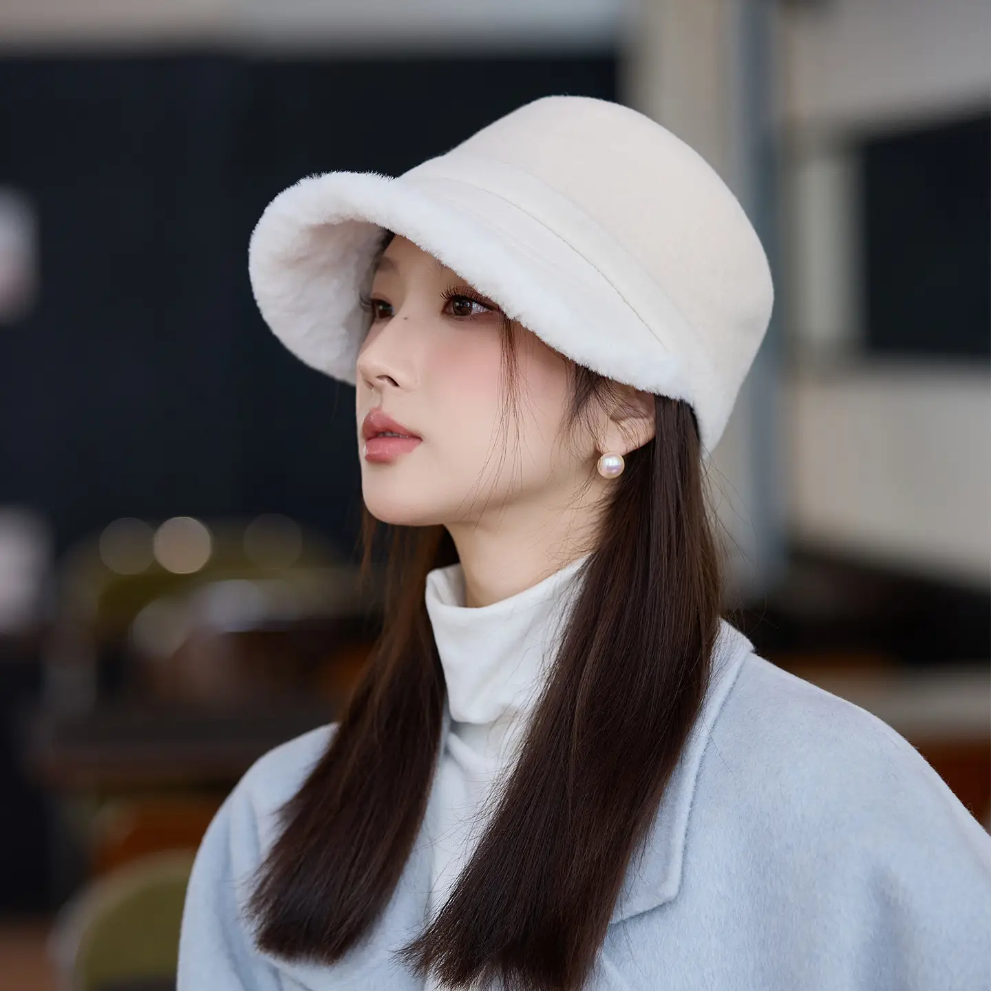 Women Wool Duckbill Hat Autumn Winter Velvet Fisherman Hat — feature 9