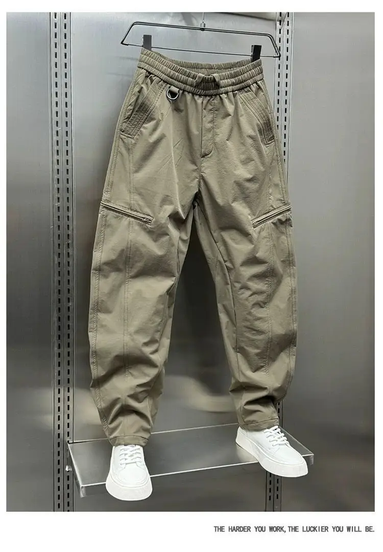 2026 Autumn/Winter Zipper Curved-Cut Work Pants for Men, American Style Loose Straight Harem Pants, Outdoor Versatile Casual Slim-Fit Pants — feature 11