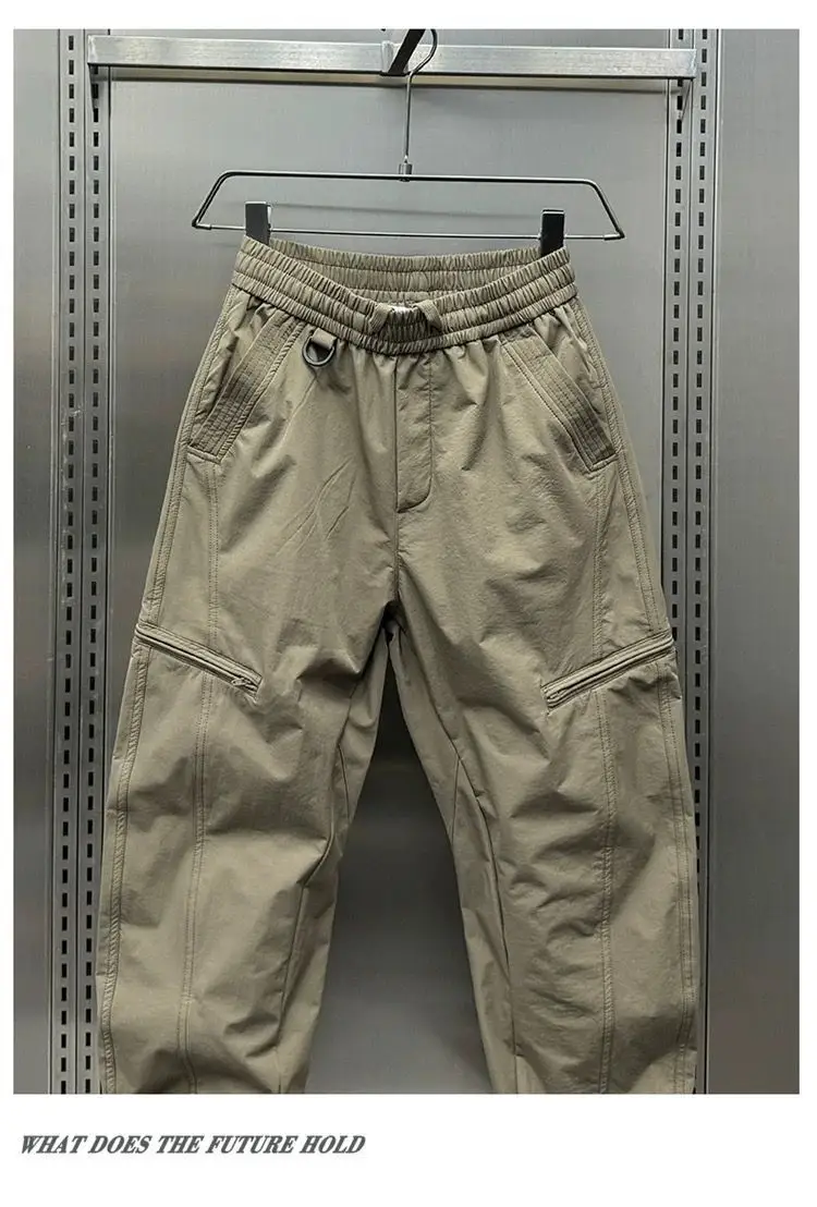 2026 Autumn/Winter Zipper Curved-Cut Work Pants for Men, American Style Loose Straight Harem Pants, Outdoor Versatile Casual Slim-Fit Pants — feature 12
