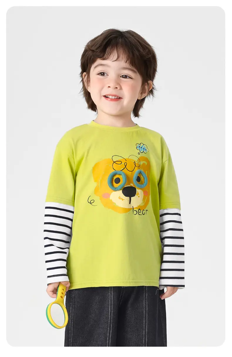 Right European Boys' Cartoon Two-Piece T-Shirt Yellow 2025 — feature 14