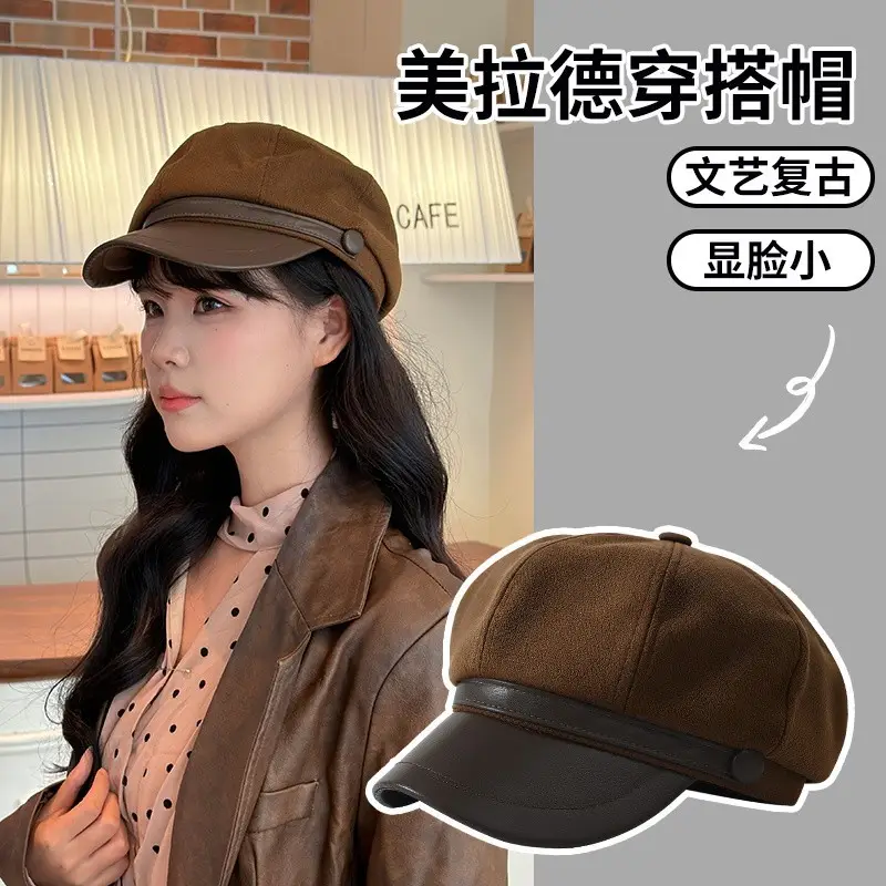 Woolen Duck Tongue Hat Black Retro Style - Image 7