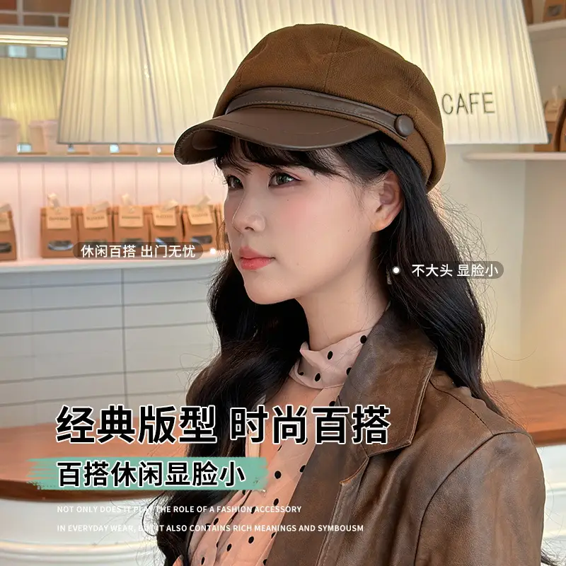 Woolen Duck Tongue Hat Black Retro Style — feature 1
