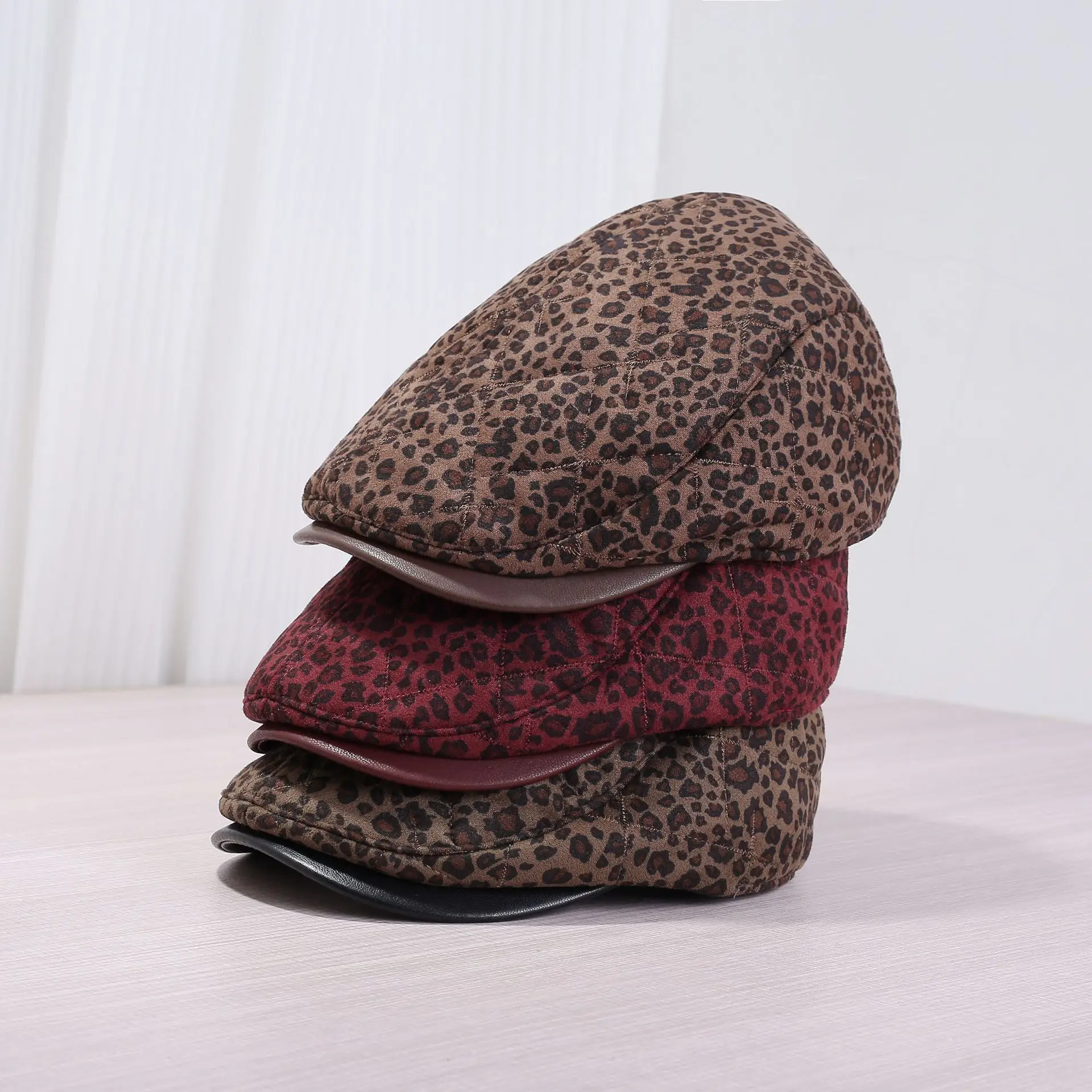 Leopard Print Forward Cap for Women Spring Autumn - Image 5