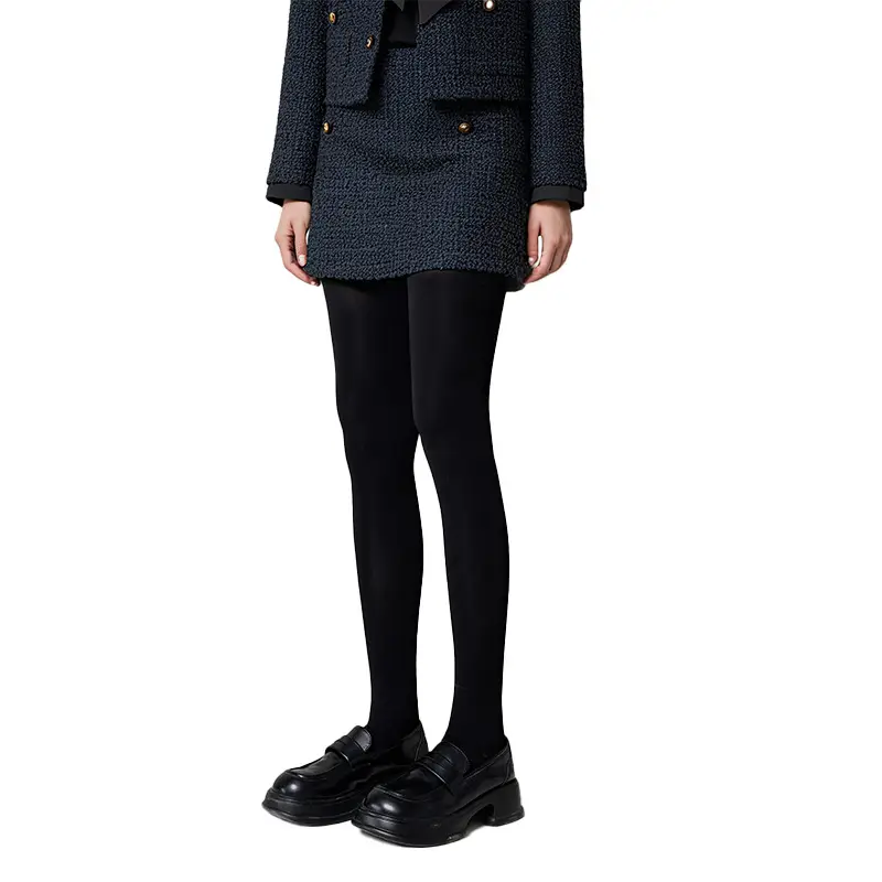 Thick Black Velvet Matte Pantyhose for Women, Black Warm Micro-Pressure Plus-Size Leggings