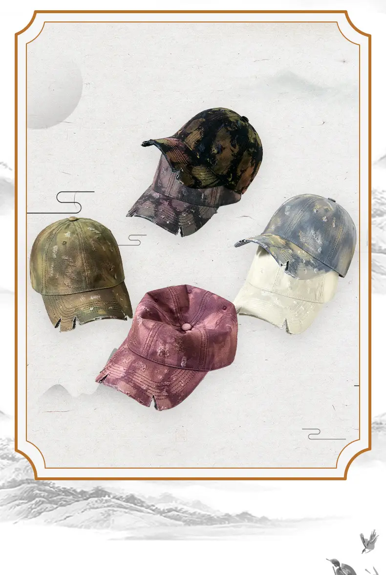 Women Tie-Dye Open Cross Ponytail Hat Gray — feature 8