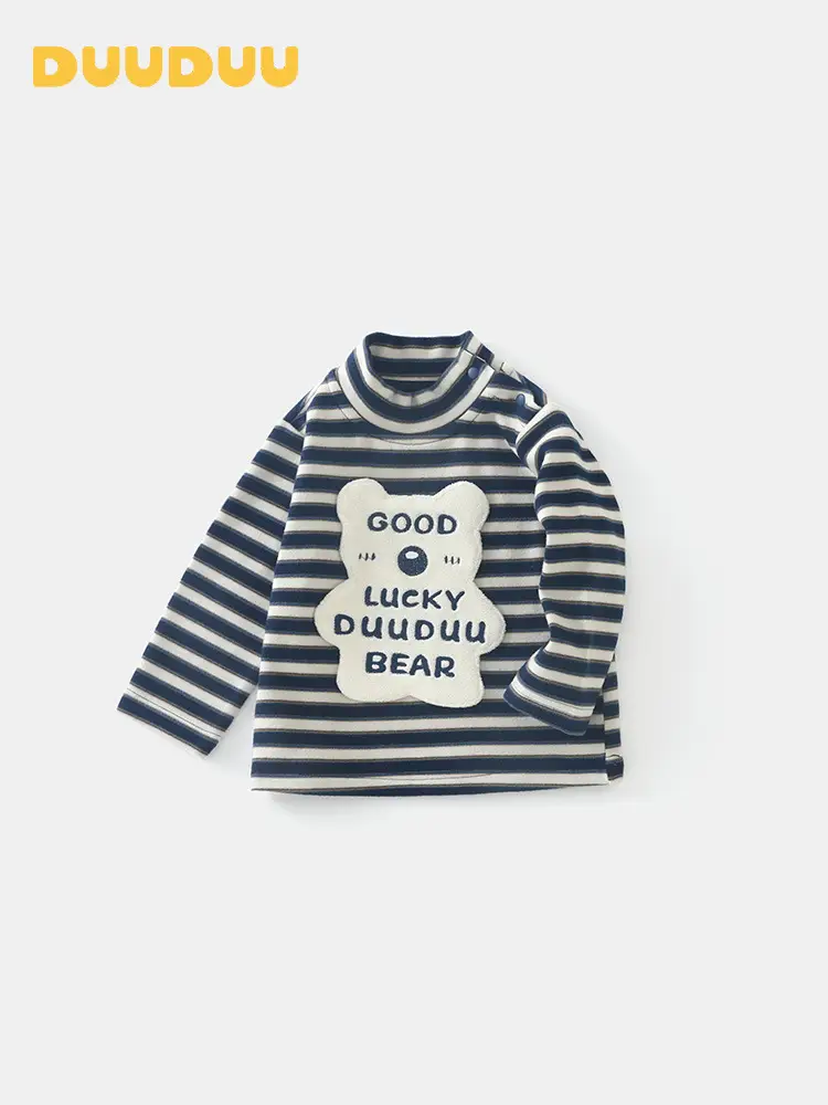 Baby Long Sleeve T-Shirt Navy Blue Striped Winter Boys