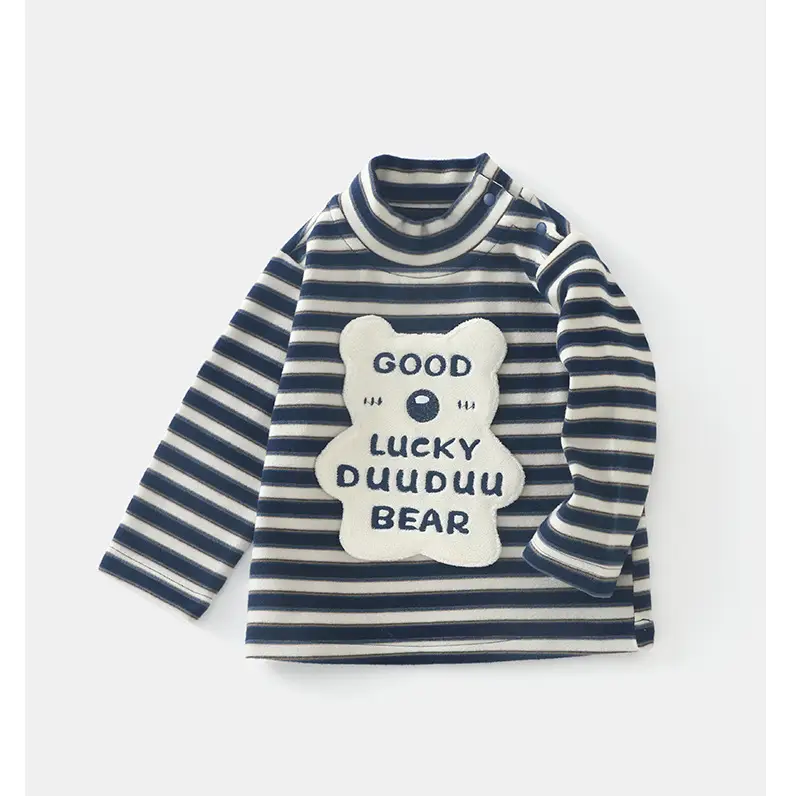 Baby Long Sleeve T-Shirt Navy Blue Striped Winter Boys — feature 10