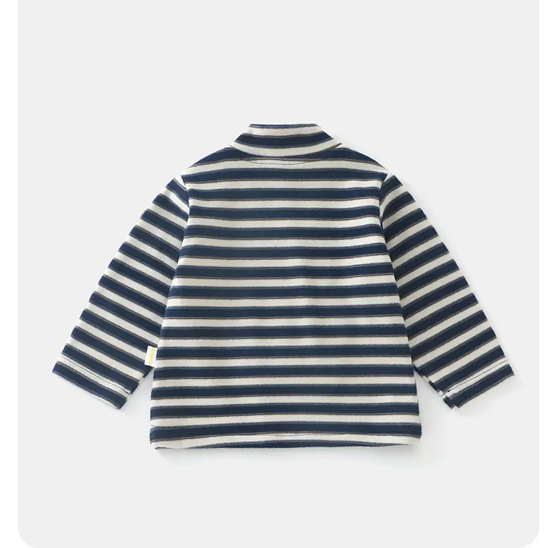 Baby Long Sleeve T-Shirt Navy Blue Striped Winter Boys — feature 11