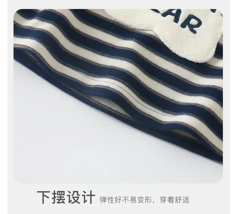 Baby Long Sleeve T-Shirt Navy Blue Striped Winter Boys — feature 15