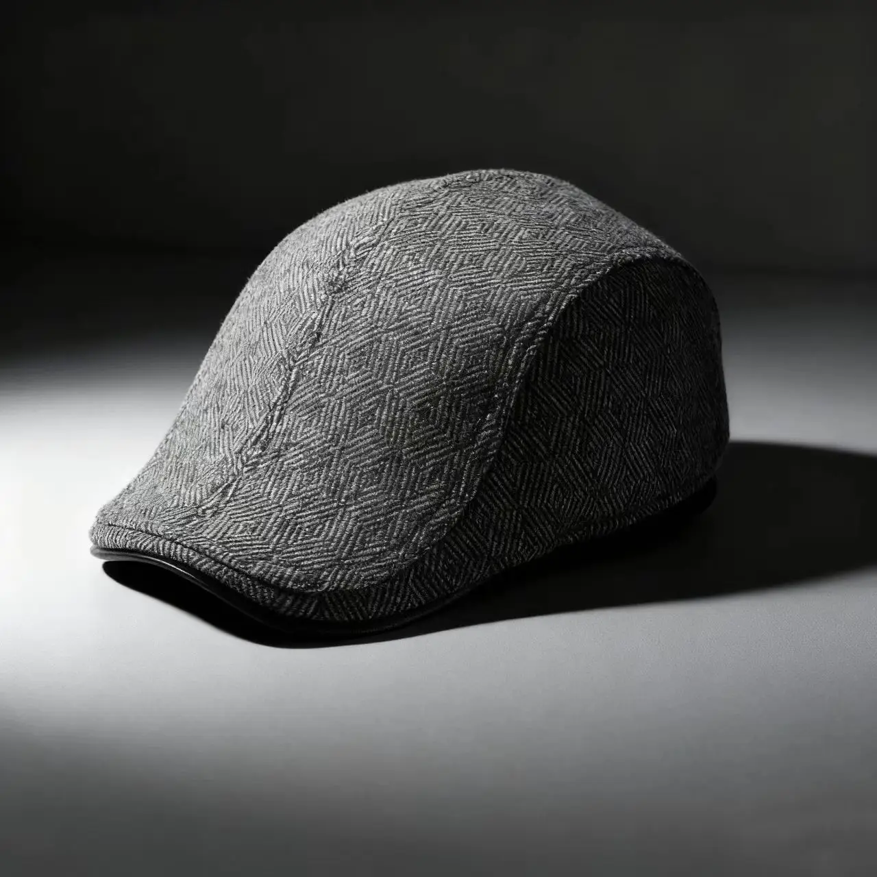 Men Black Fleece Winter Hat with Lined Design - Image 5