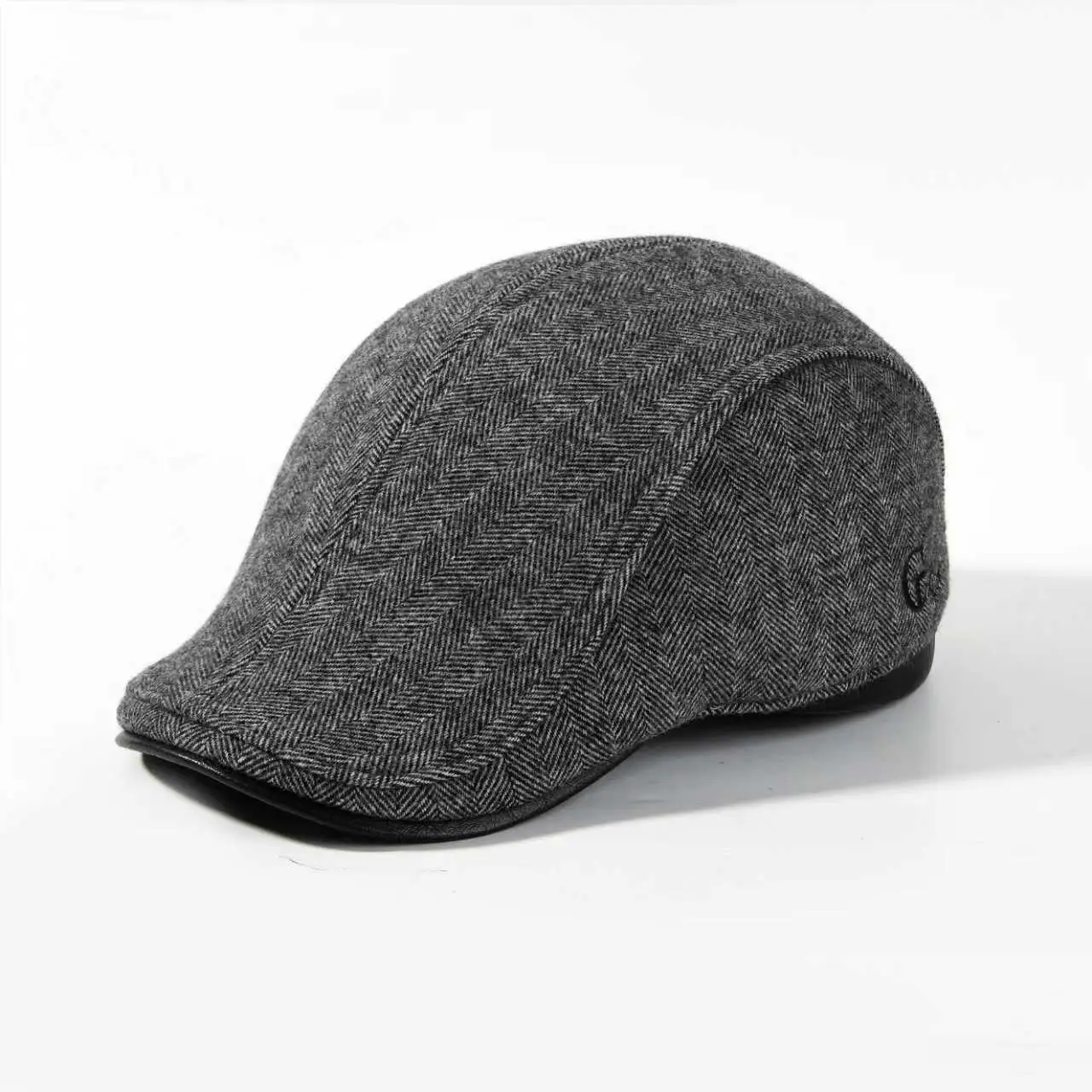 Men Black Fleece Winter Hat with Lined Design — feature 11