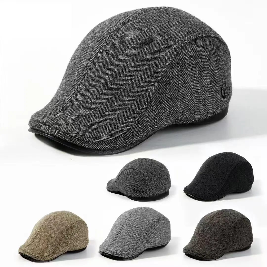 Men Black Fleece Winter Hat with Lined Design — feature 5