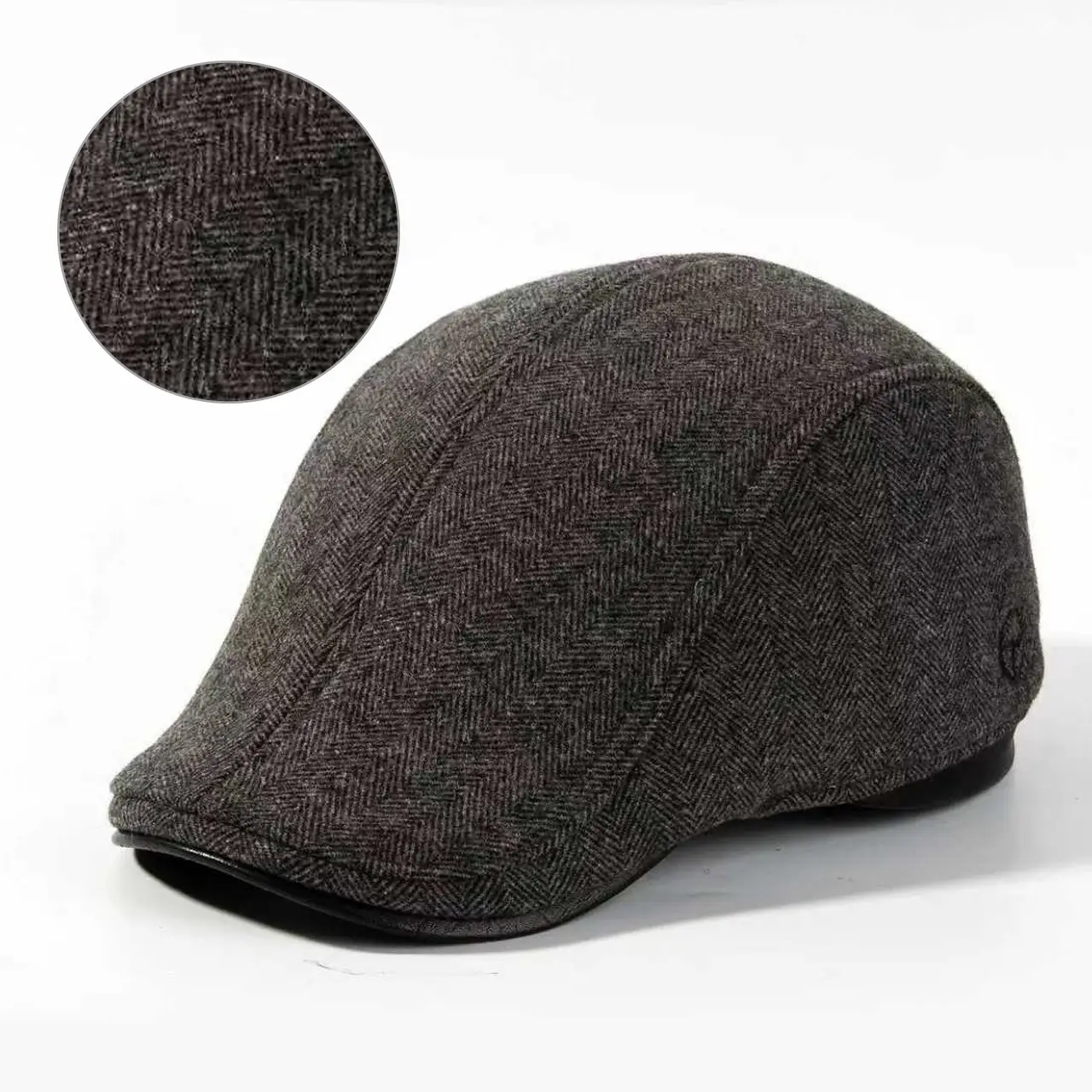 Men Black Fleece Winter Hat with Lined Design — feature 8
