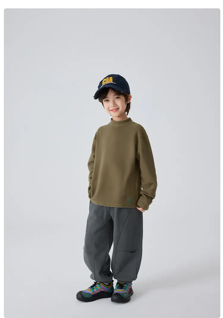 Winter Thermal T-Shirt for Boys Half-Turtleneck Base — feature 17