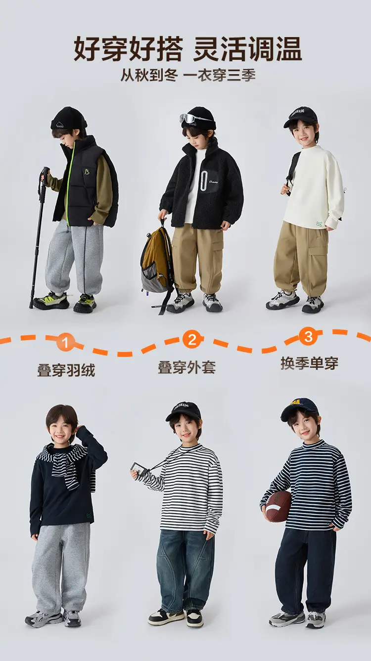 Winter Thermal T-Shirt for Boys Half-Turtleneck Base — feature 9
