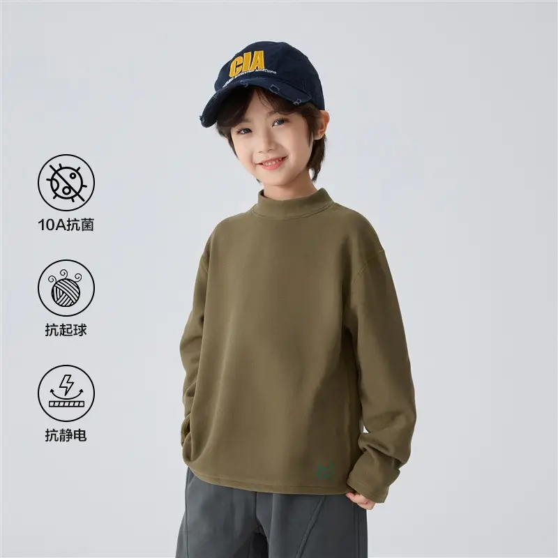Winter Thermal T-Shirt for Boys Half-Turtleneck Base - Image 2
