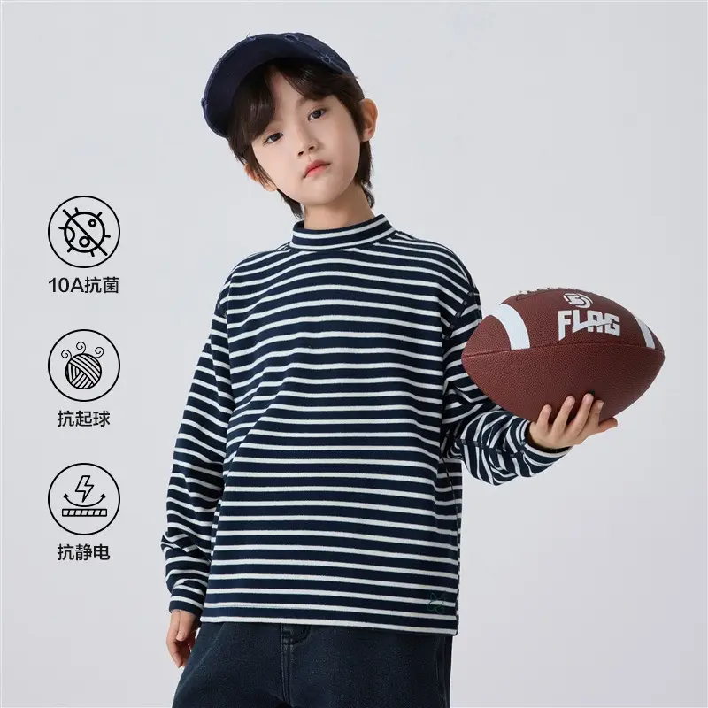 Winter Thermal T-Shirt for Boys Half-Turtleneck Base - Image 3