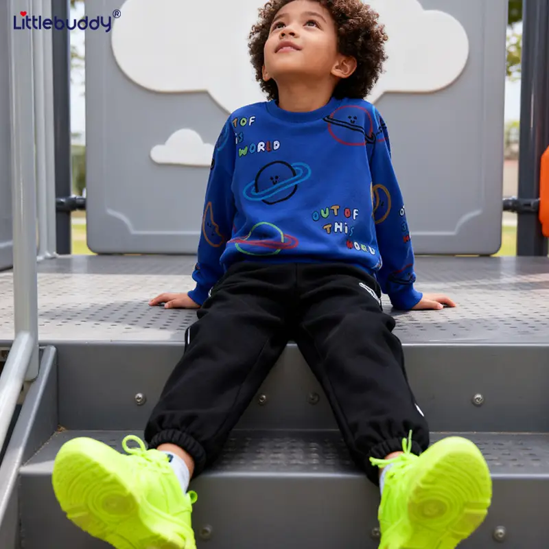 Blue Cartoon Kids Sweatshirt for Boys Autumn Winter