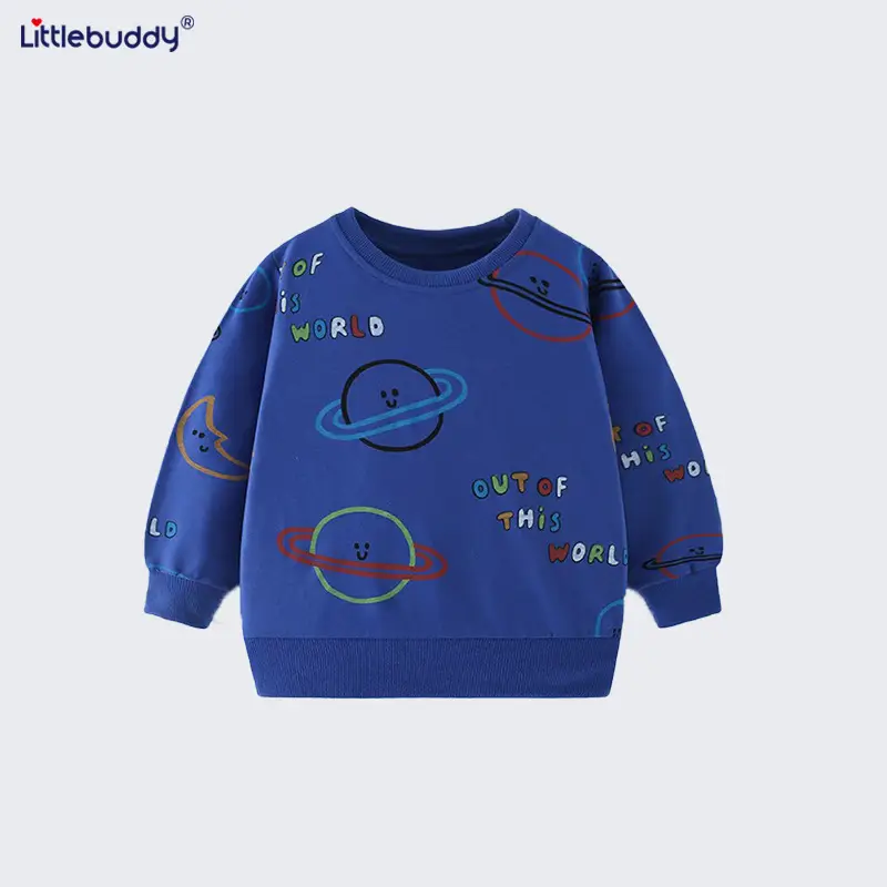 Blue Cartoon Kids Sweatshirt for Boys Autumn Winter