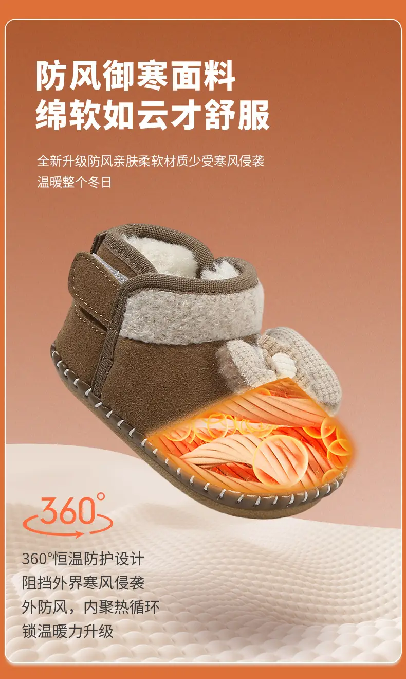 Baby Fleece Lined Shoes for 6-12 Months Soft Sole — feature 16
